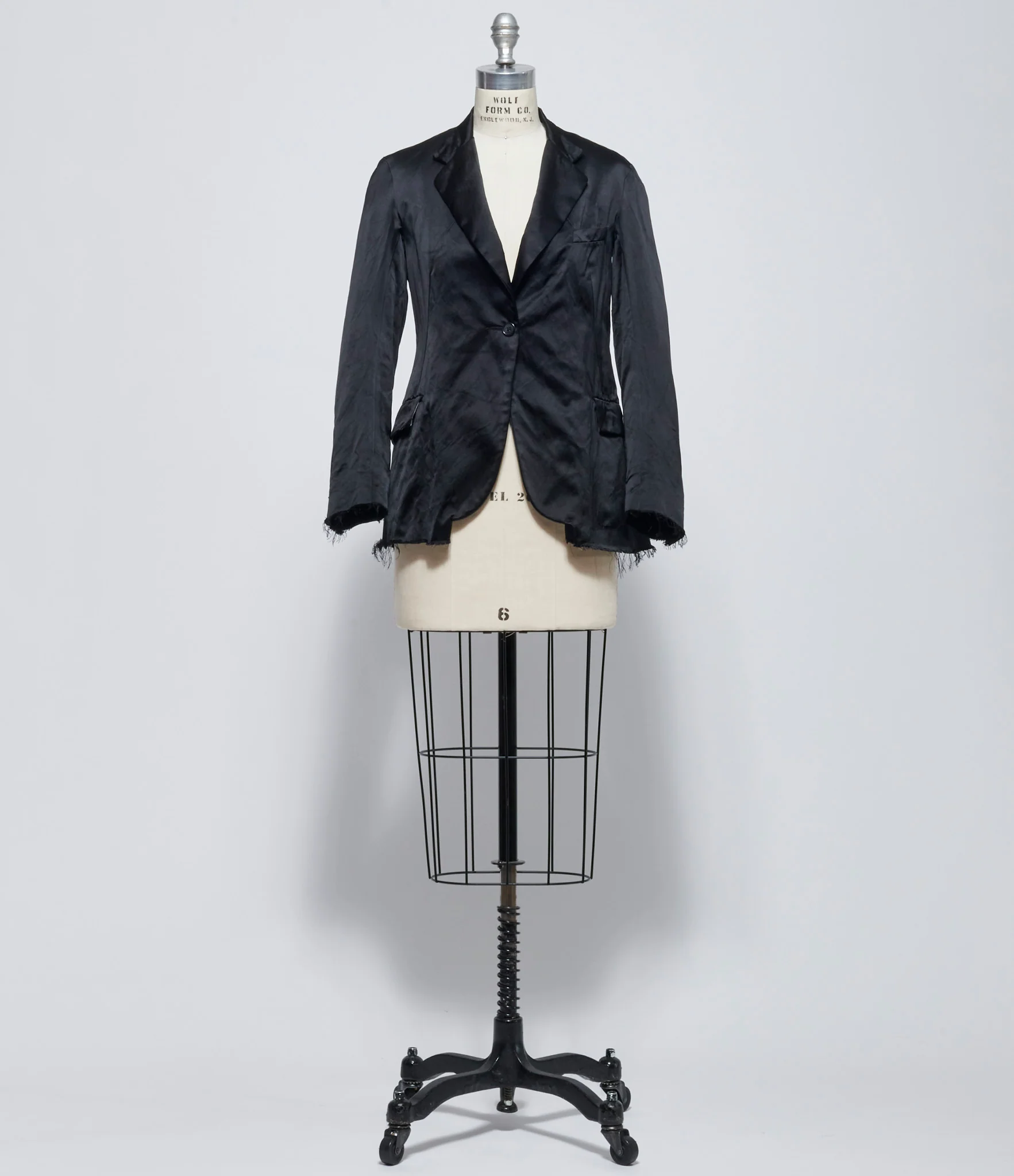 Elena Dawson Black Satin Reverse 1X Dress Jacket
