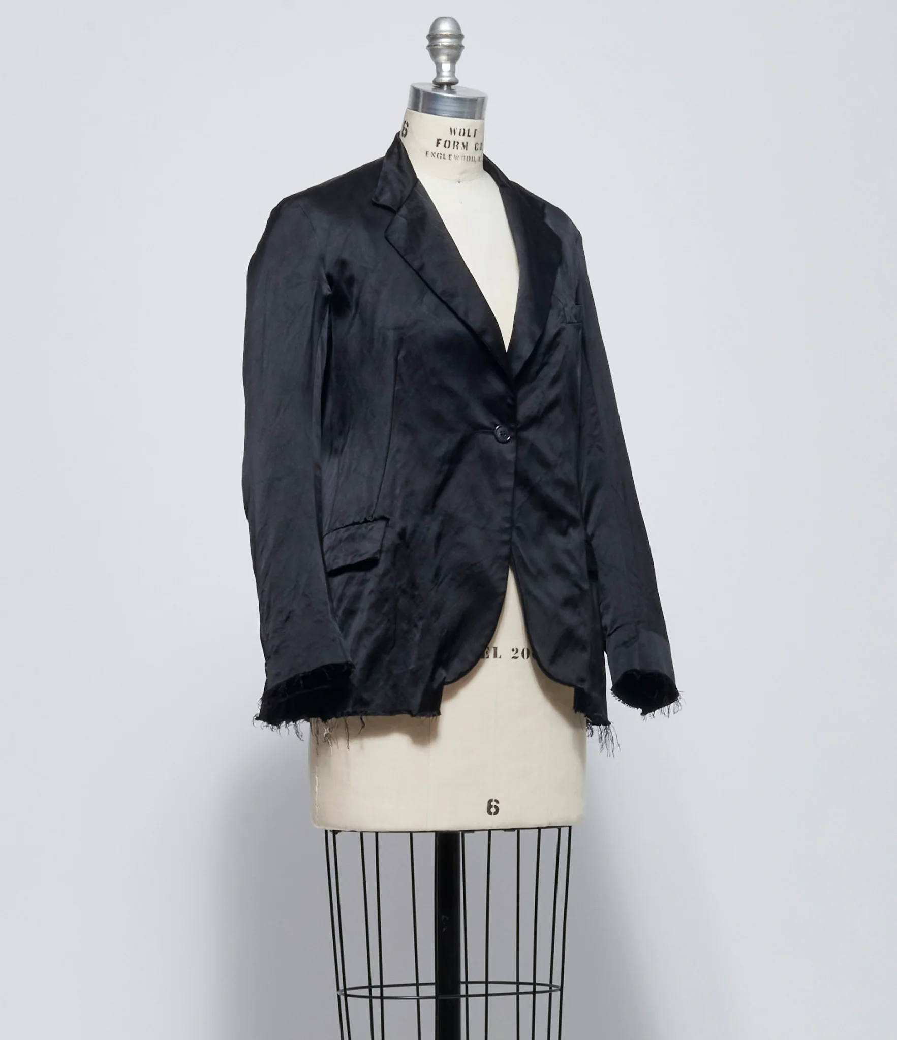 Elena Dawson Black Satin Reverse 1X Dress Jacket - Image 2