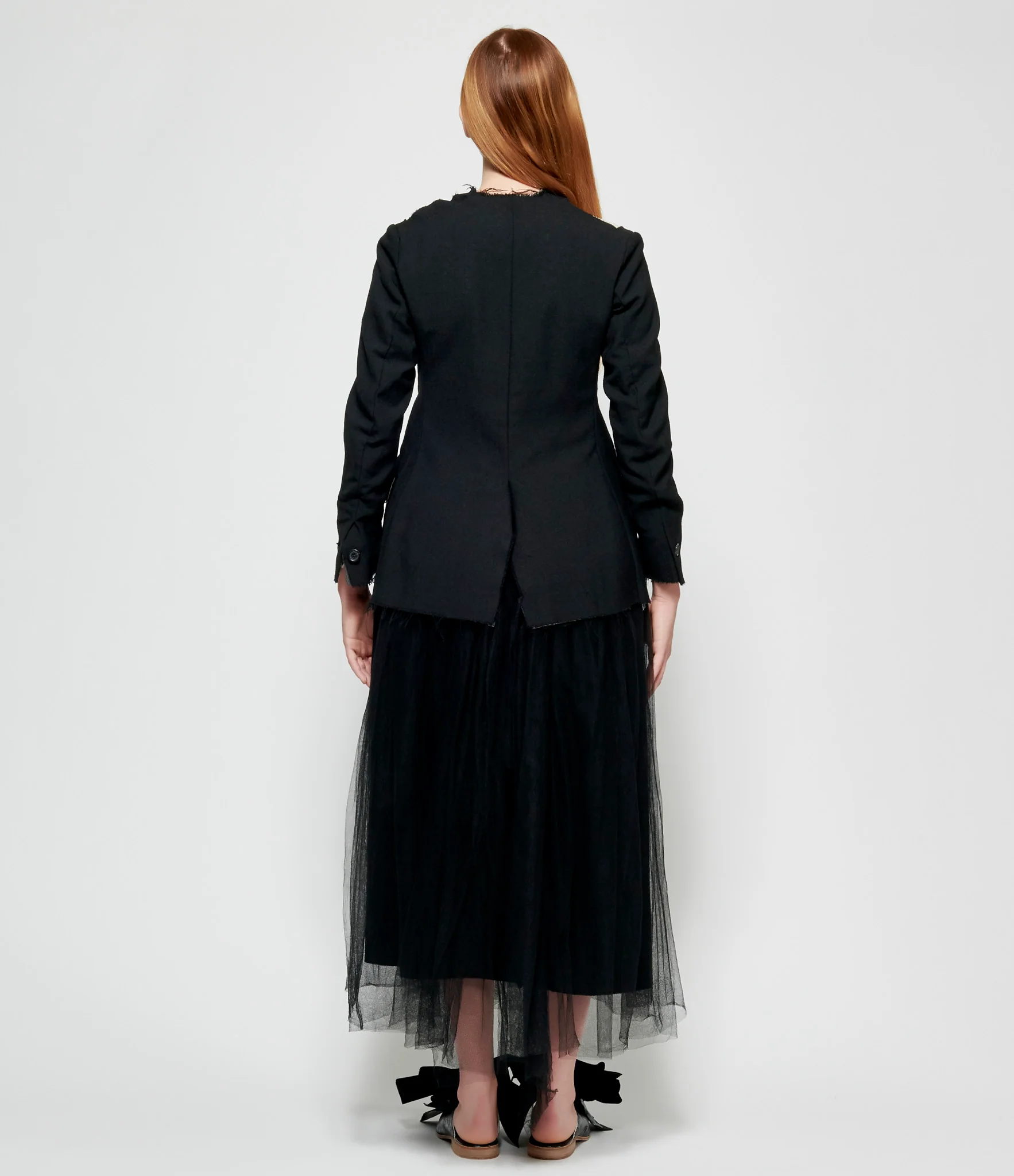 Elena Dawson Black Spring Wool Hacking Cut Jacket - Image 3
