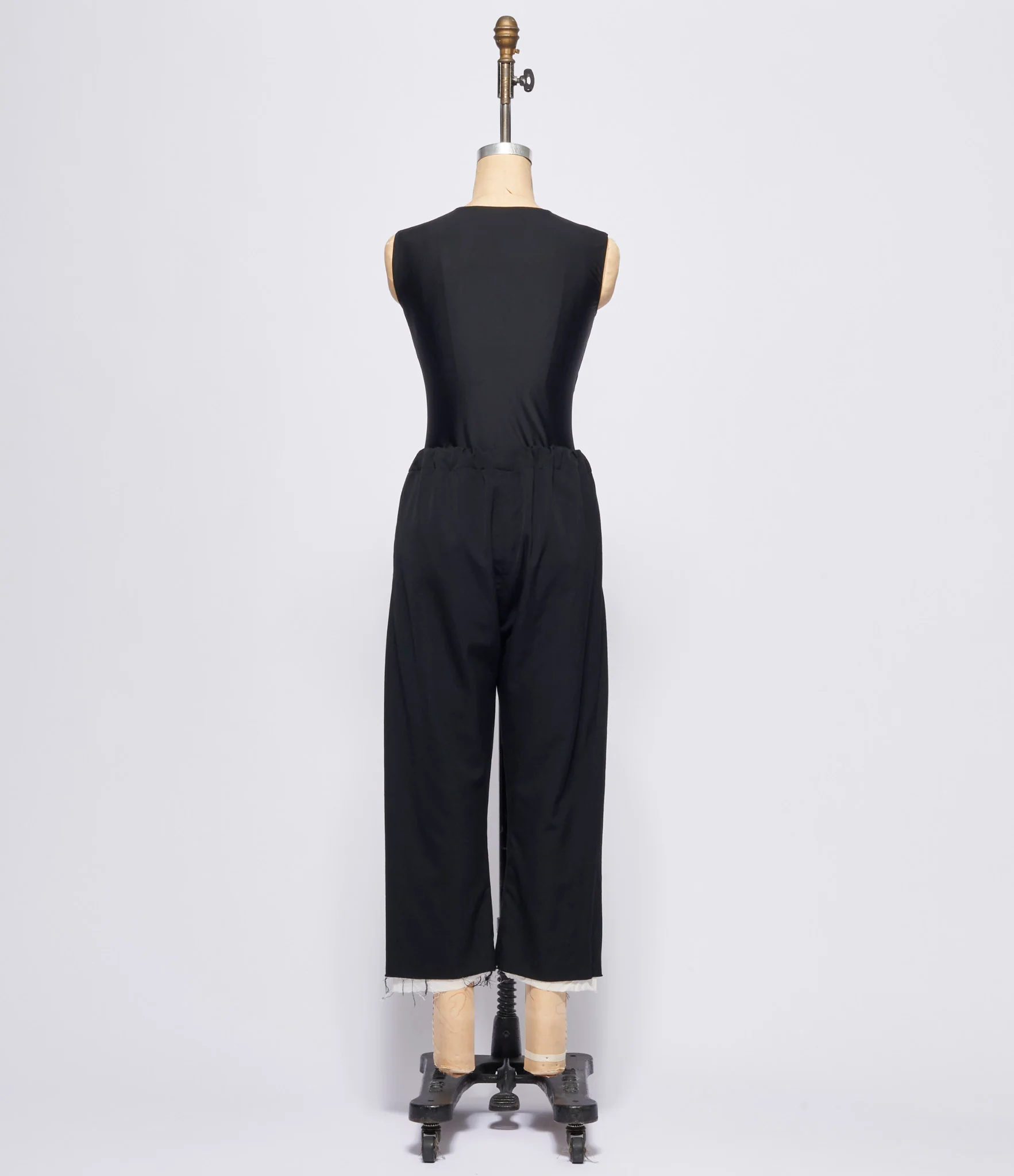 Elena Dawson Black Medium Wool Drawstring Lined Side Pocket Pants - Image 3
