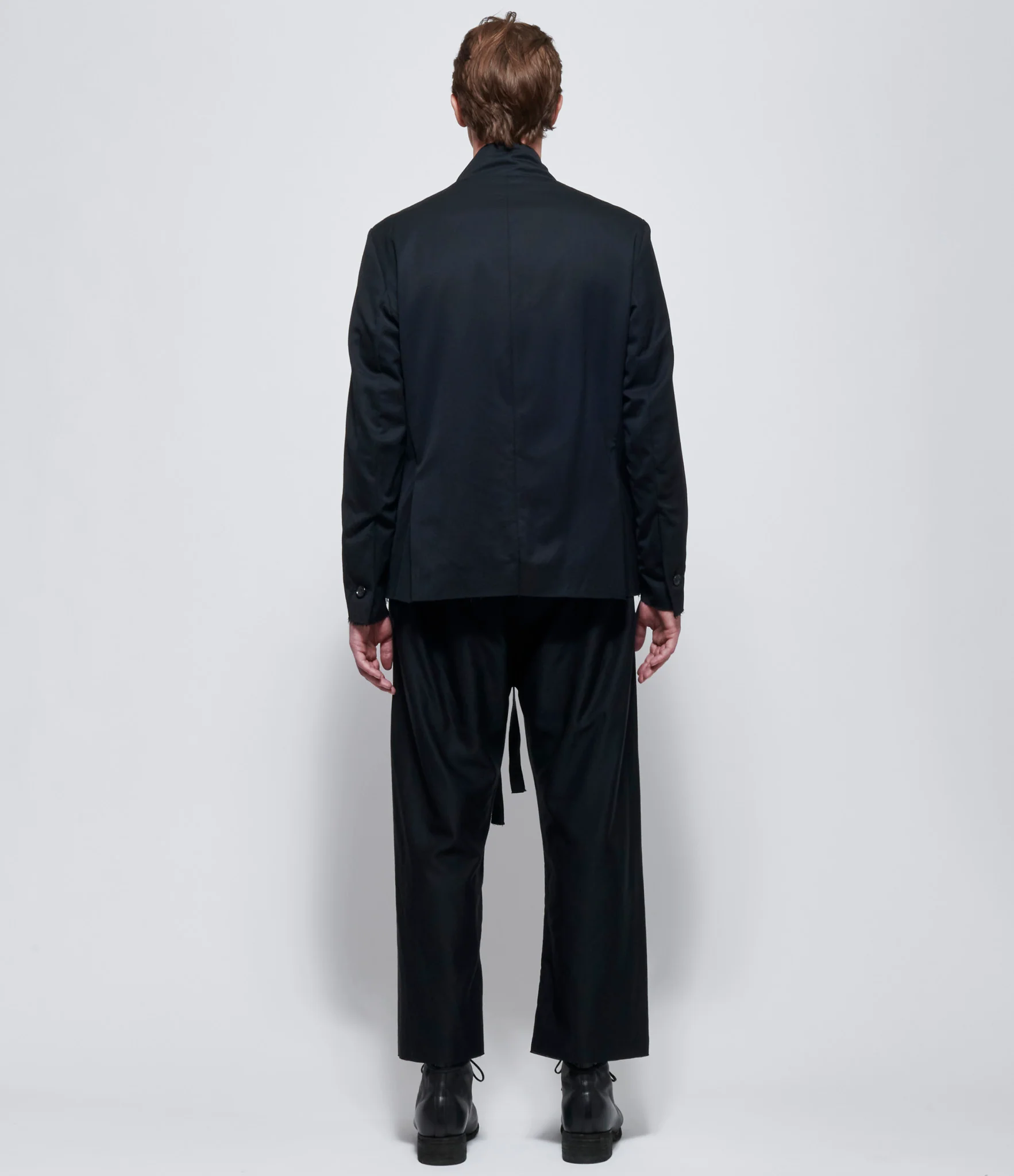 Elena Dawson Black Medium Wool Drawstring Pocket Lined Pants - Image 3