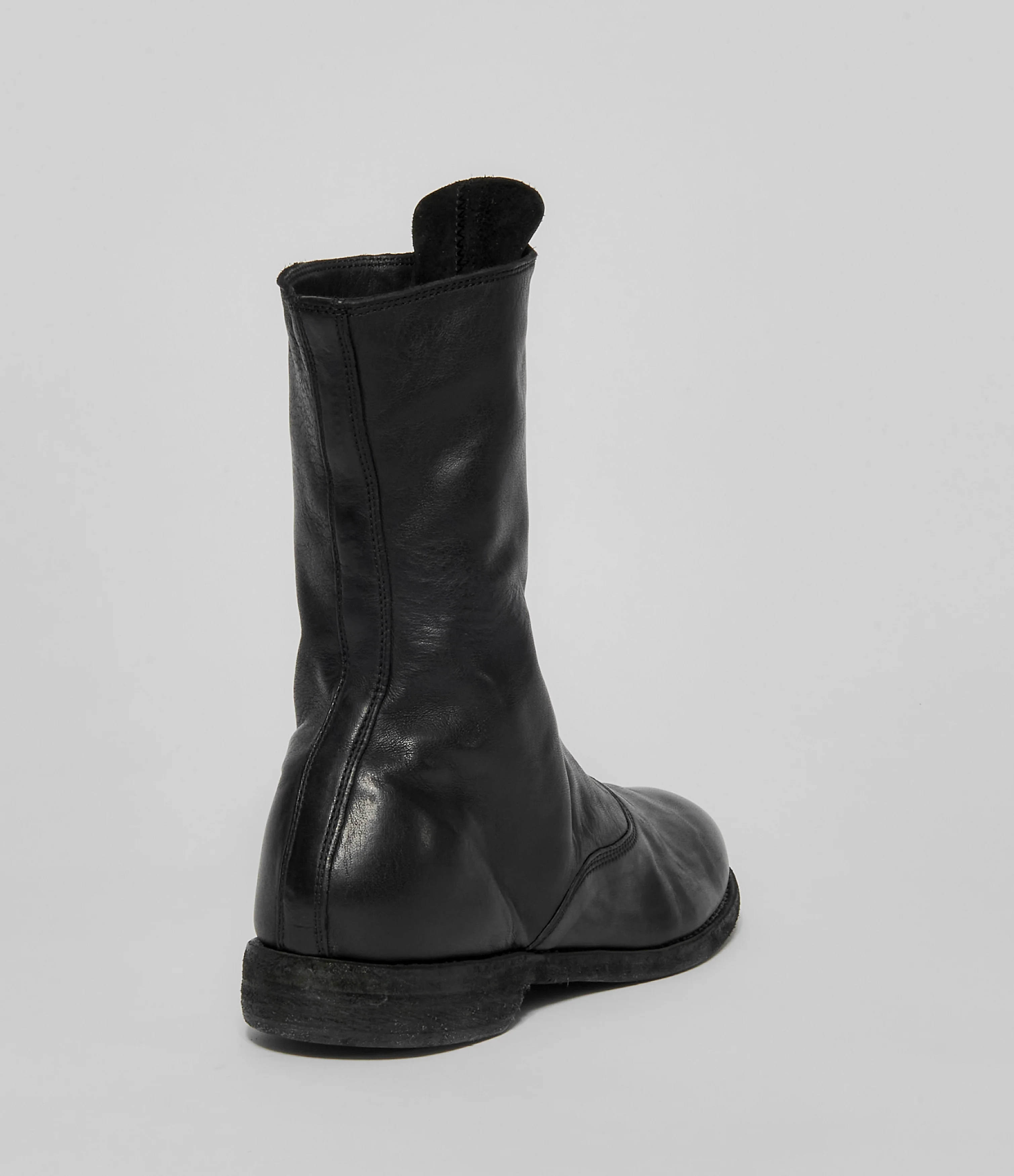 Guidi 310 Black Soft Horse Full Grain Front Zip Calf-Length Army Boots - Image 4