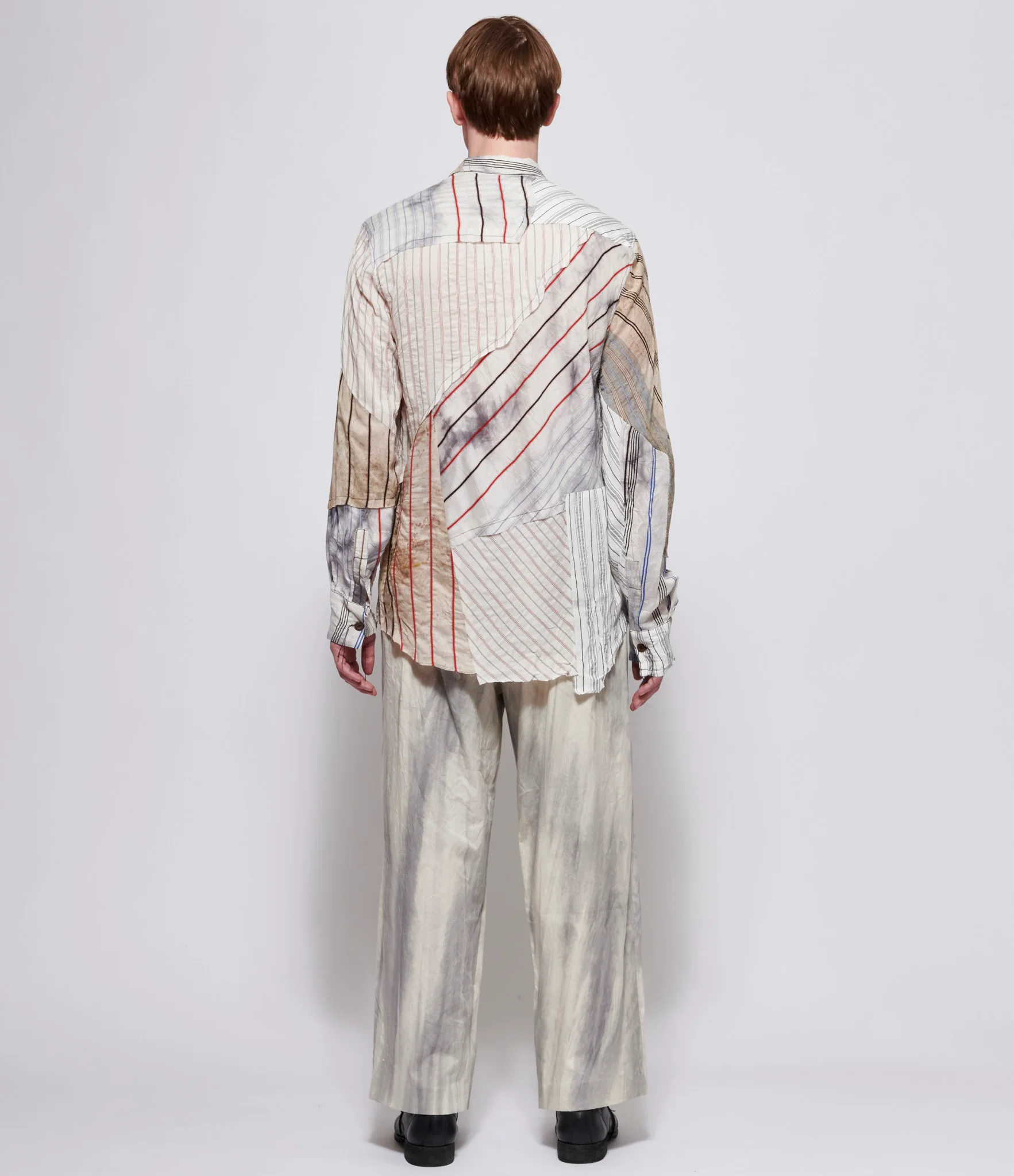Archivio J.M. Ribot Mens Stripes Patch Shirt - Image 3