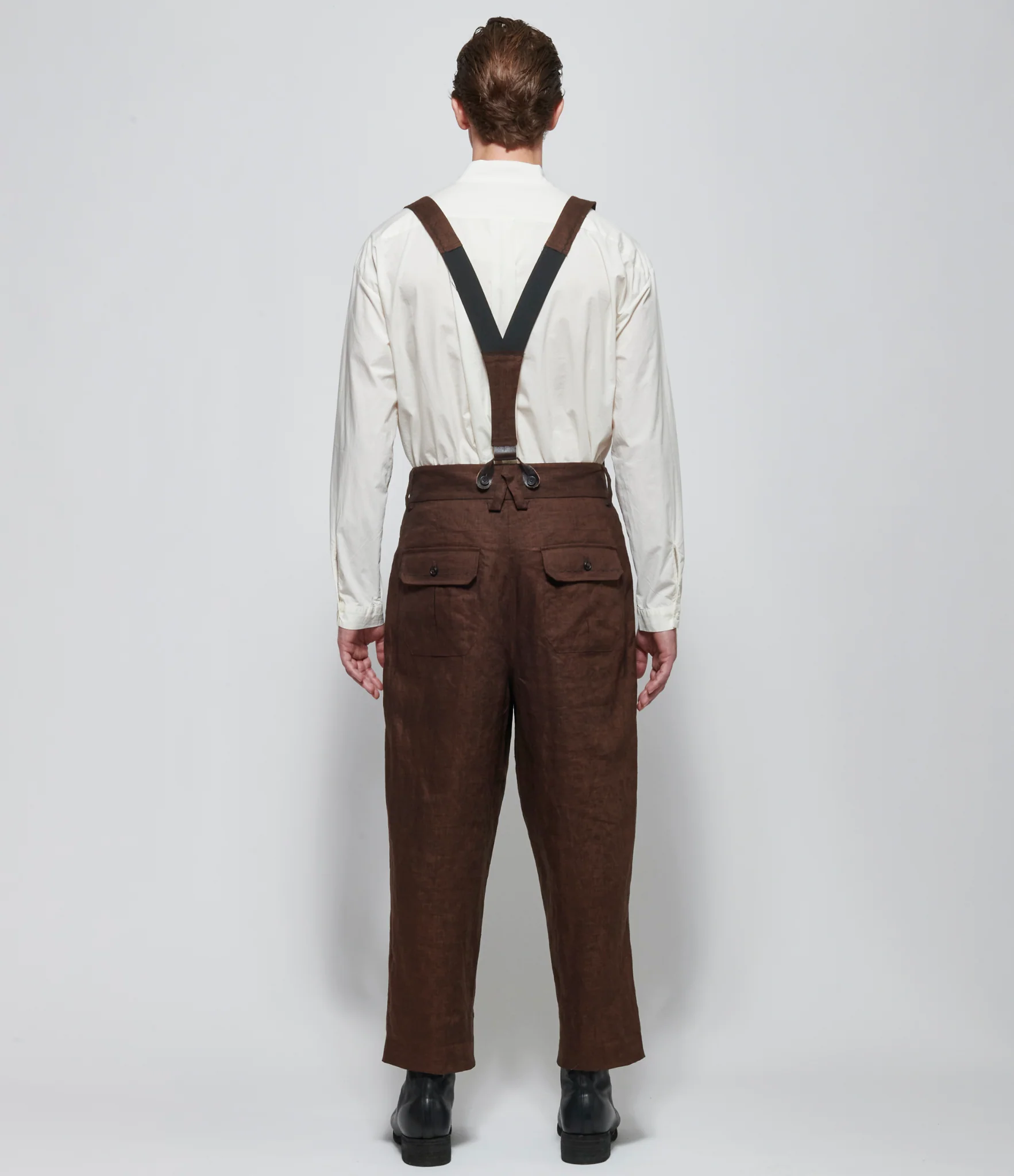 SS26 A Tentative Atelier Mens Mud Dyed Painter's George Pants - Image 3