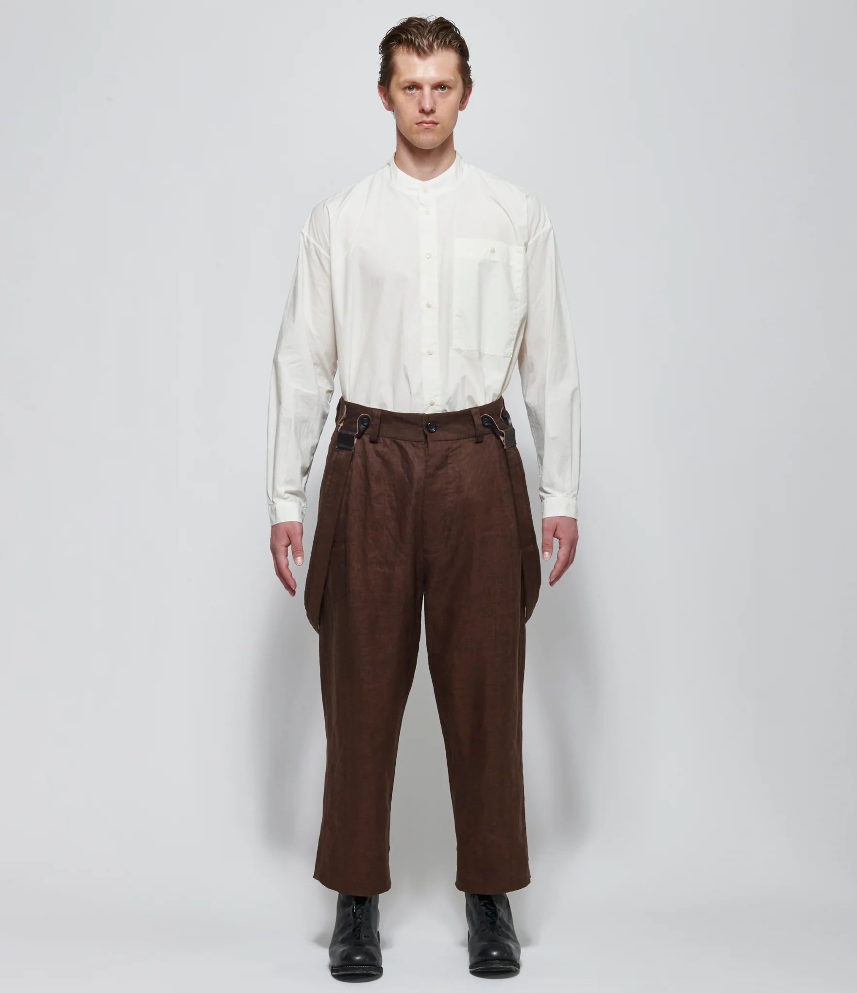 SS26 A Tentative Atelier Mens Mud Dyed Painter's George Pants - Image 4