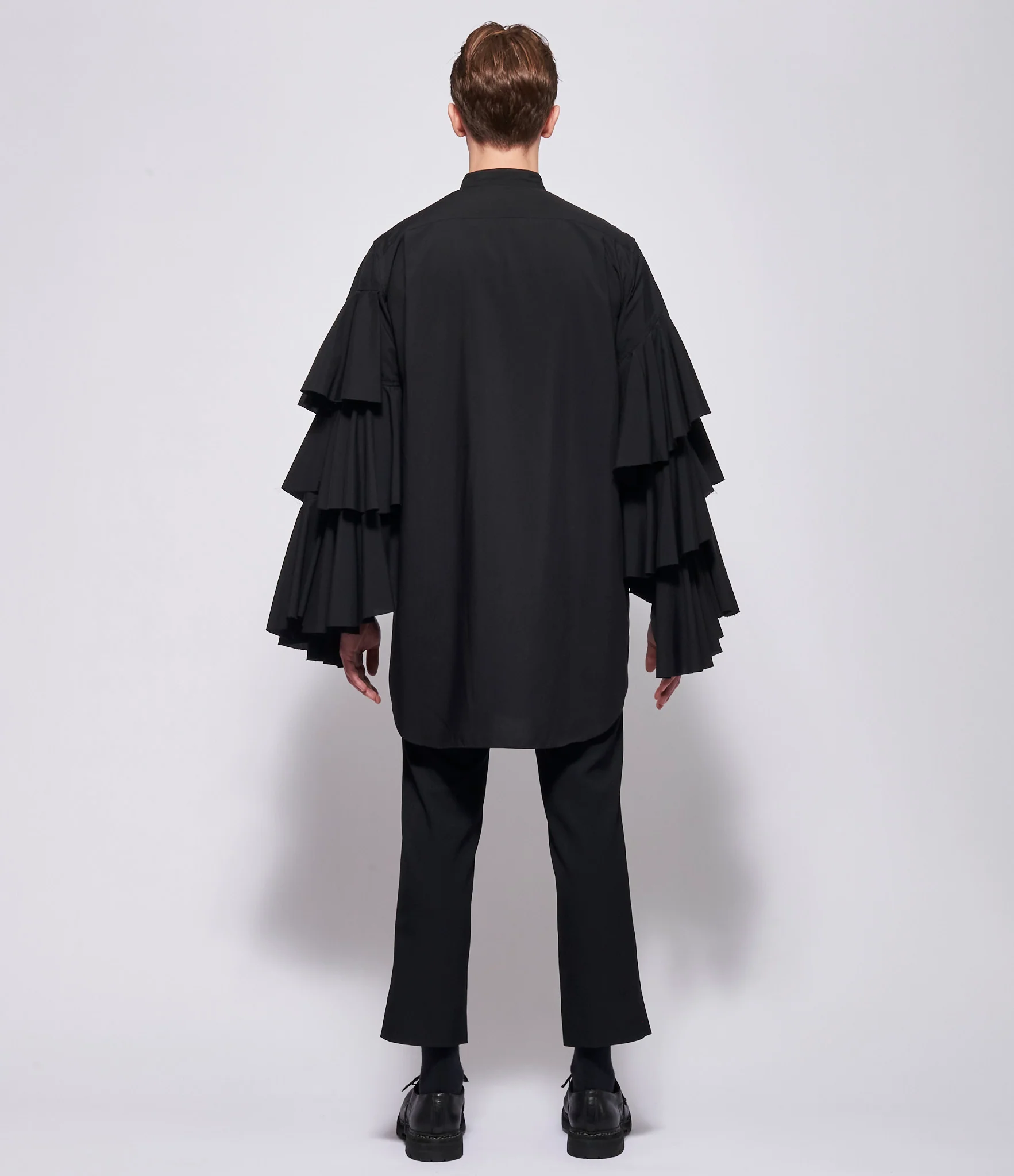 SS26 Comme Des Garcons Homme Plus Tiered Ruffle Shirt - Image 3