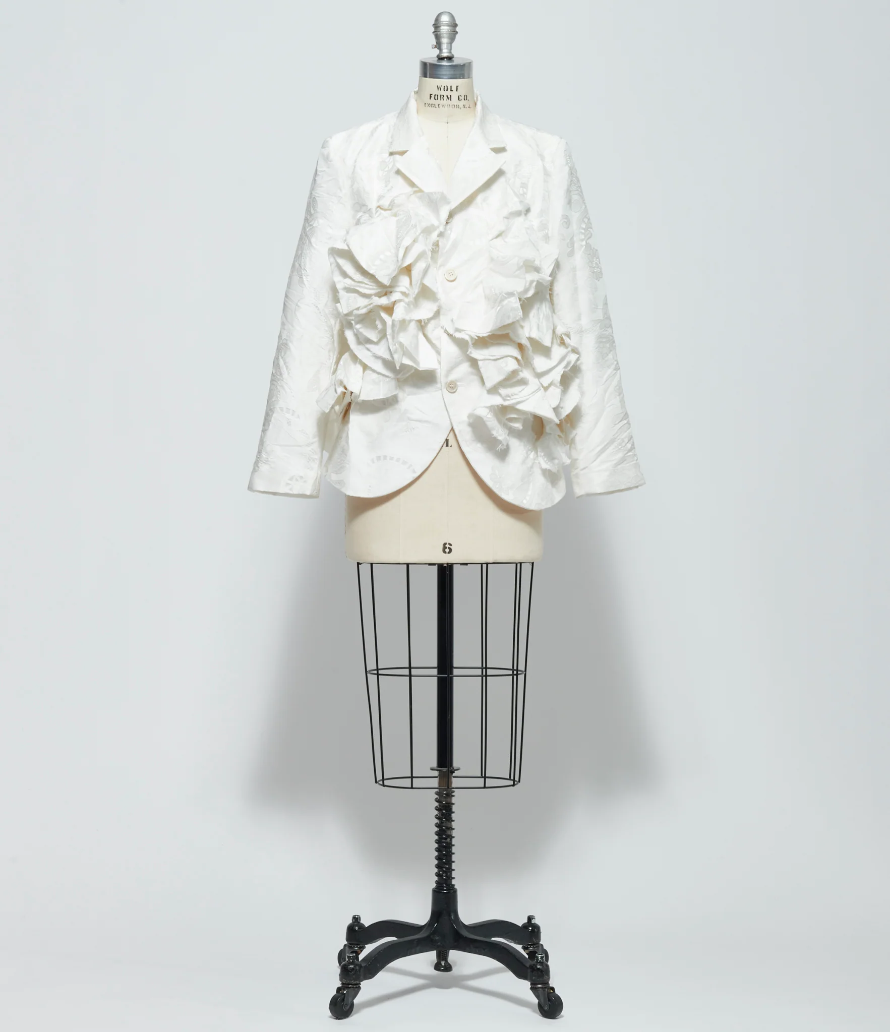 SS26 Comme Des Garcons Womens Ruffled Jacquard Jacket
