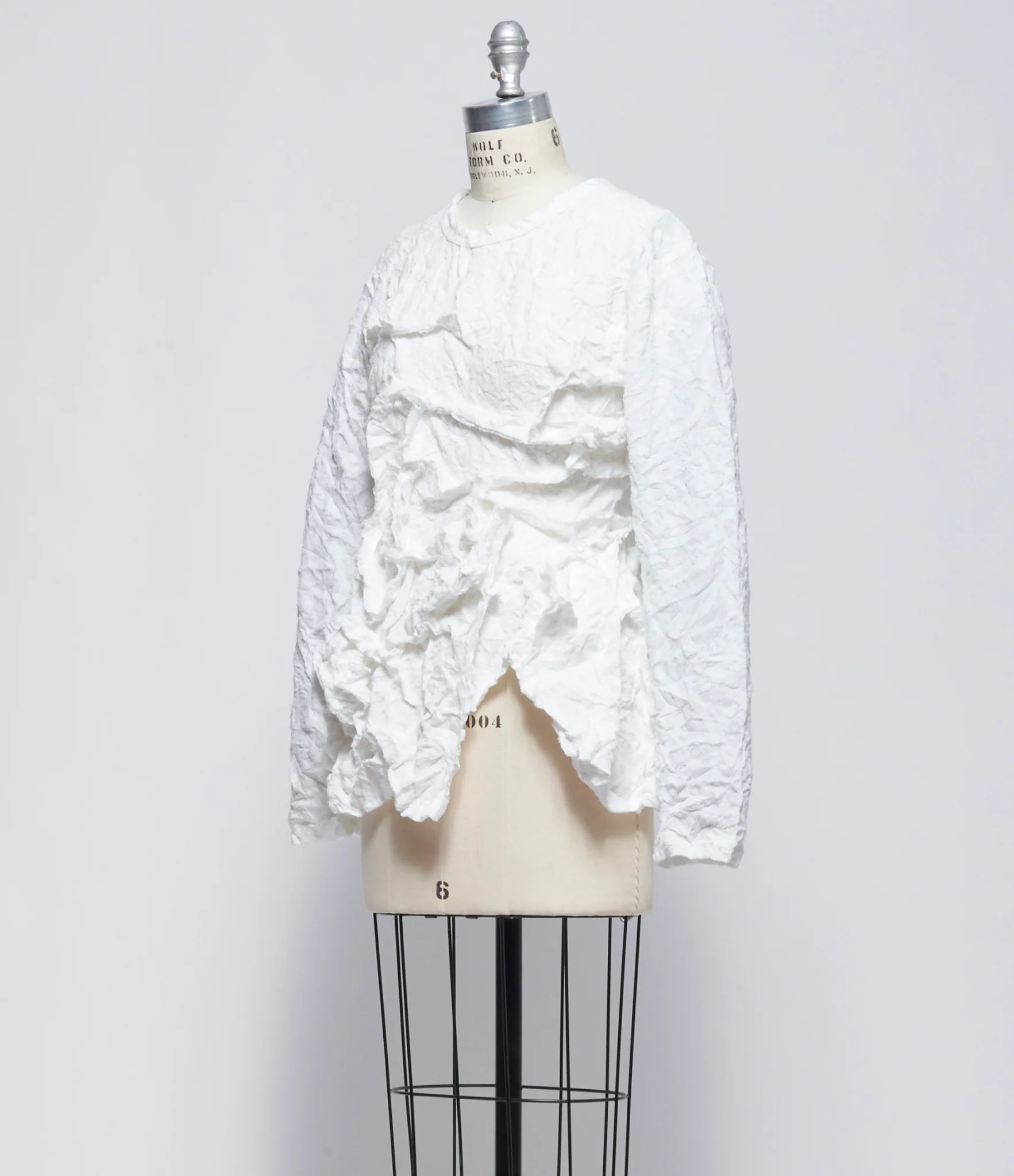 SS26 Comme Des Garcons Womens Crushed Ruffle Appliqué Top - Image 2