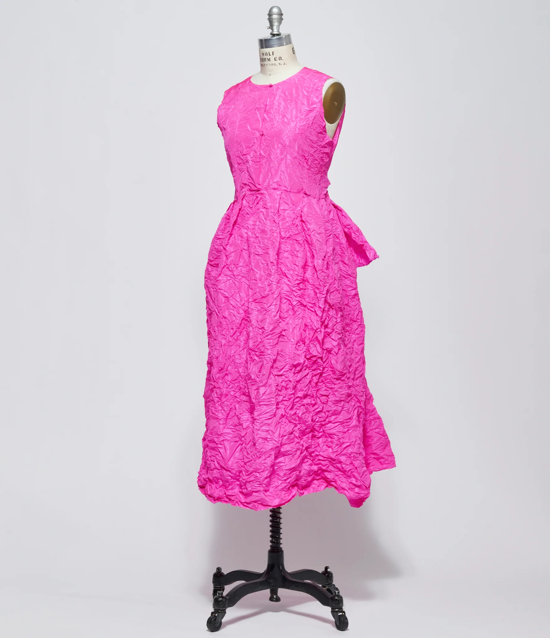 SS26 Daniela Gregis Womens Scamiciato Sleeveless Dress Operaio Ma Lavato Fucsia - Image 4