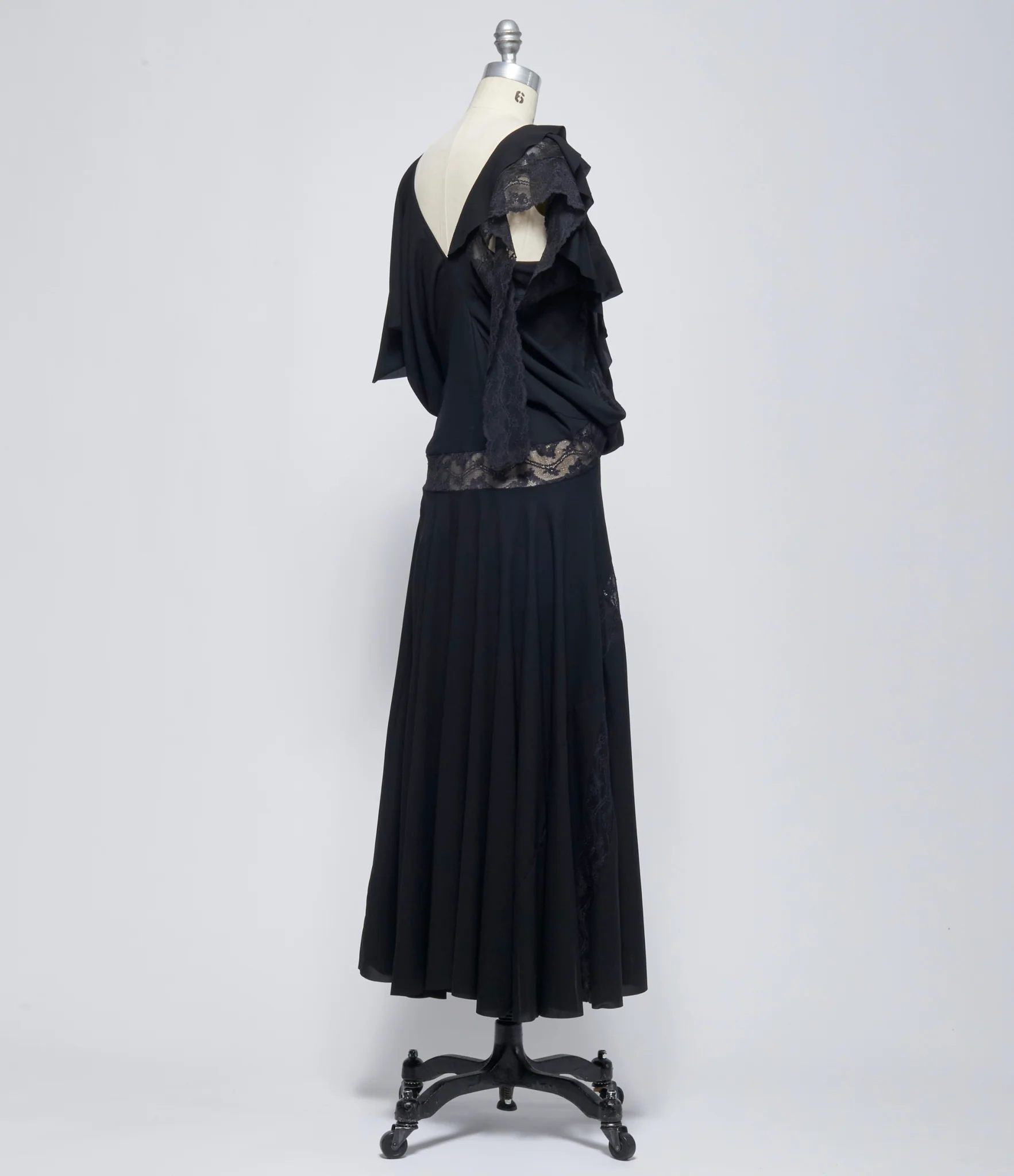 SS26 Junya Watanabe Womens Asymmetric Lace Trim Dress - Image 5