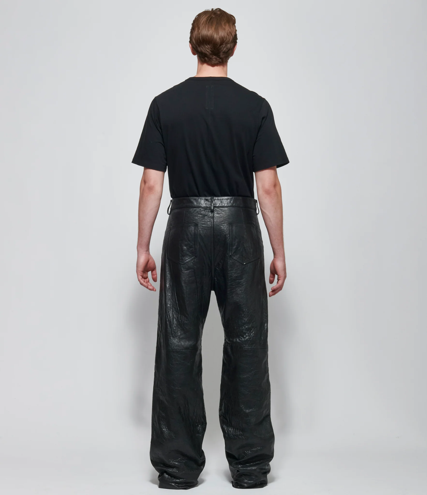 SS26 PRE Rick Owens Mens Pantaloni in Pelle Geth Jeans - Image 3
