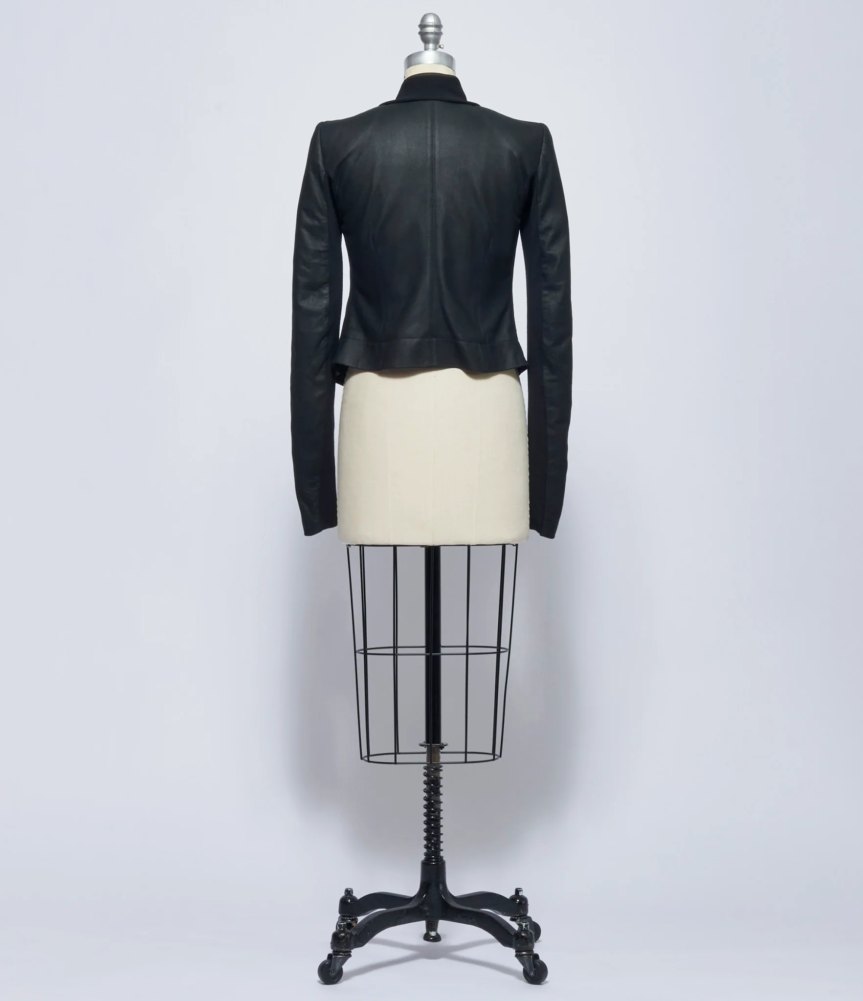 SS26 Rick Owens Womens Giaca in Pelle Scarf Biker - Image 4