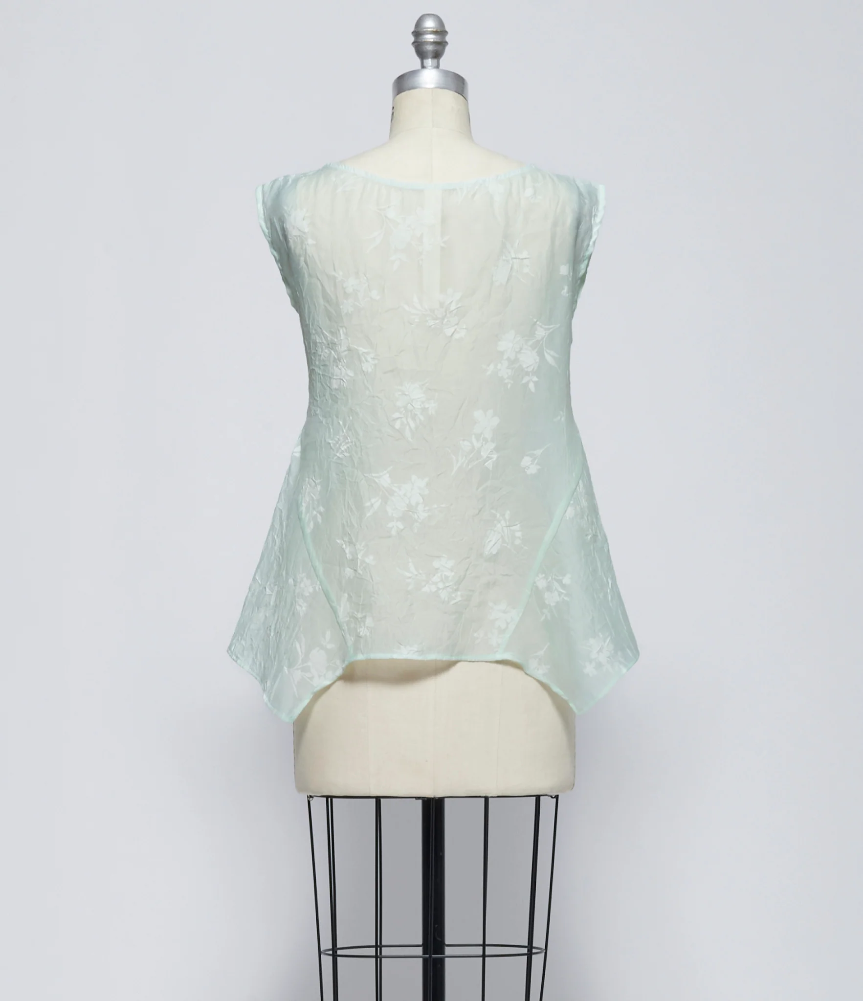 SS26 Replika Sheer Floral Mint Top - Image 3