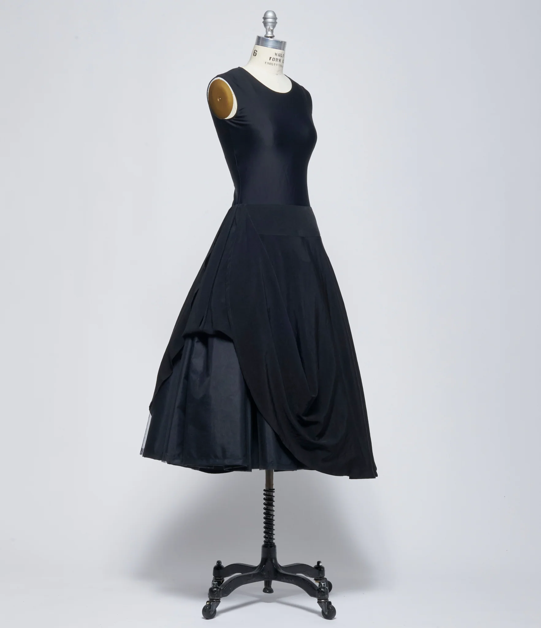 SS26 Yohji Yamamoto Womens Black Gather Petticoat Skirt - Image 3