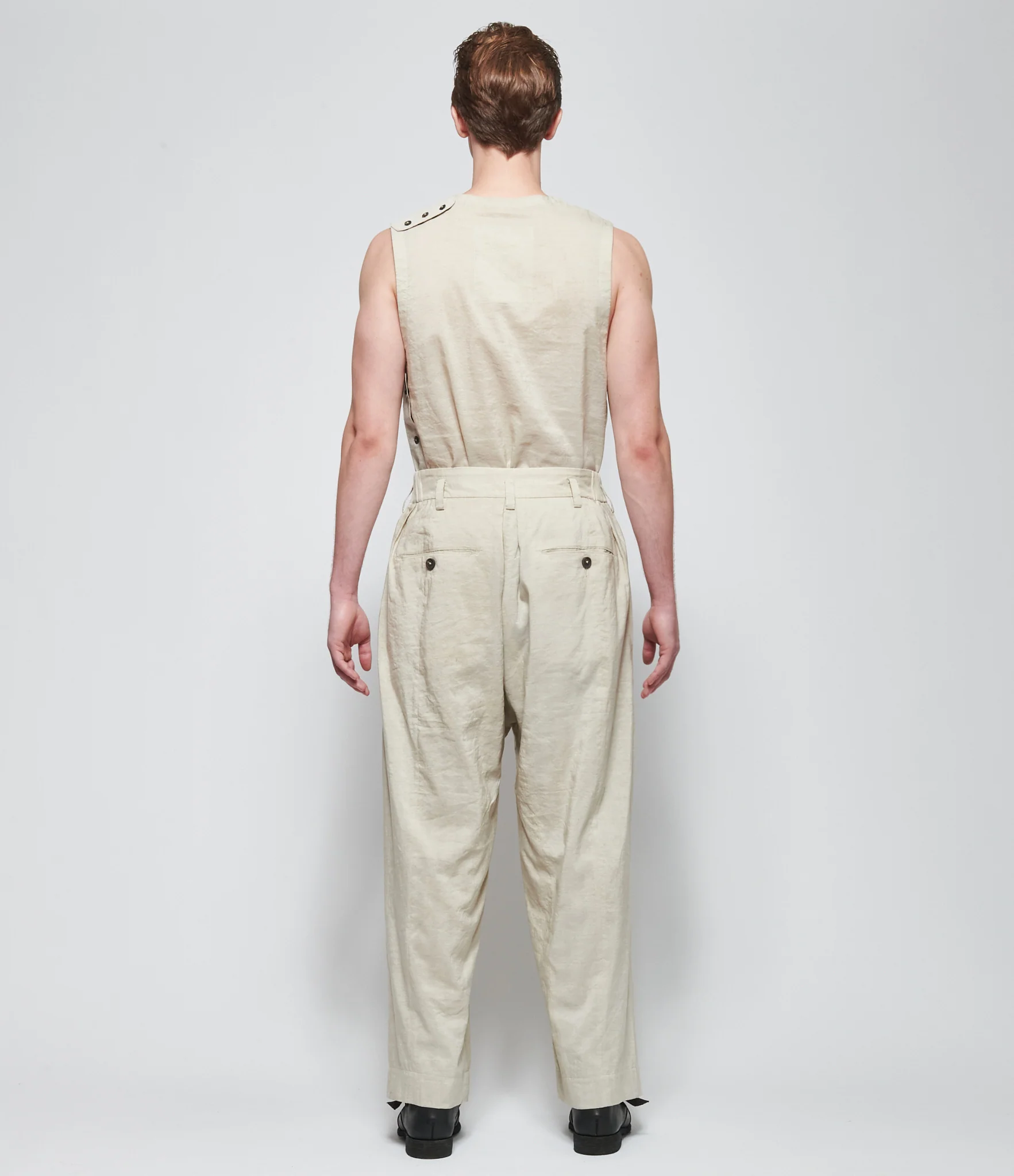 SS26 Ziggy Chen Mens Drop-Crotched Wide Leg Trousers - Image 3